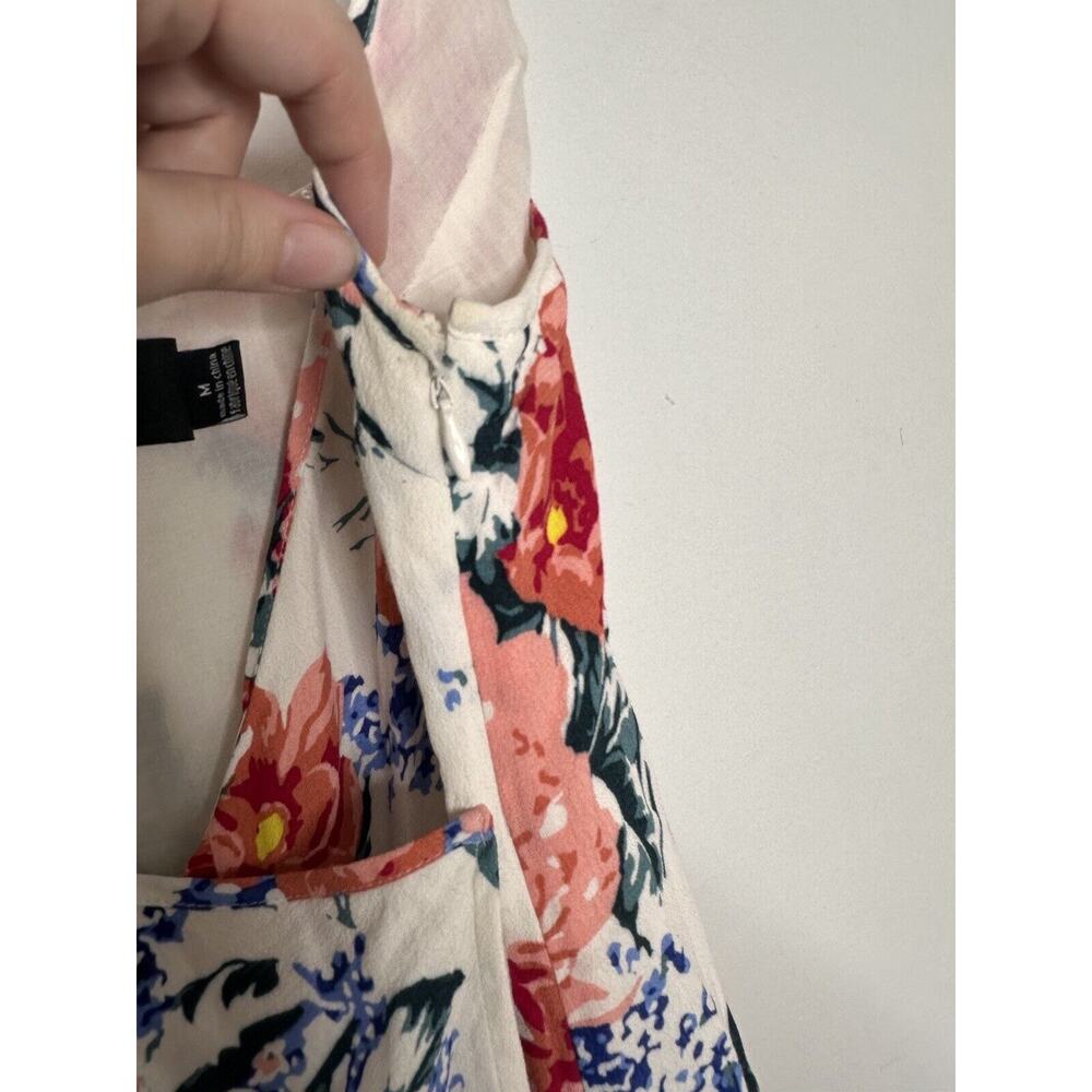 MINKPINK White Red Wrap Dress Little Blooms Floral Maxi V Neck Slit Womens Sz M - Picture 6 of 7